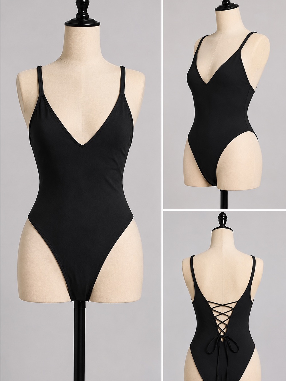 TA3 Hi Cut Plungey Small Short one piece swimsuit